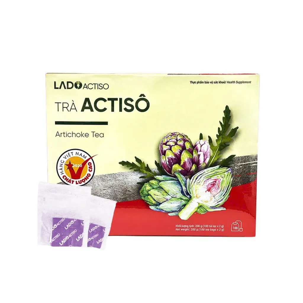 Trà actiso túi lọc Ladophar hộp 100 túi, hữu cơ