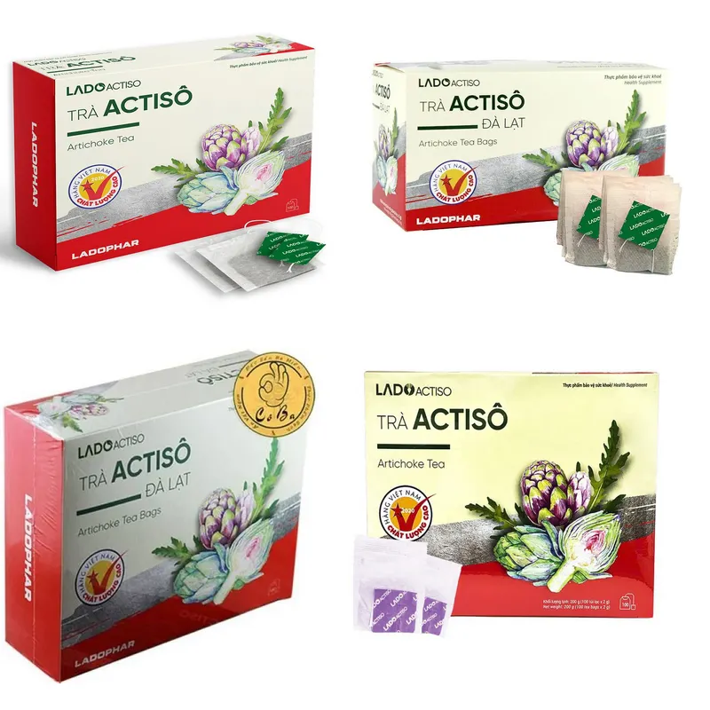 Trà actiso túi lọc Ladophar hộp 100 túi, hữu cơ