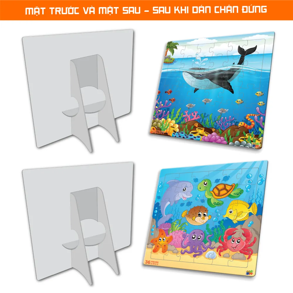 Set of 2 Jigsaw Puzzles (36 Pieces) 23x23cm