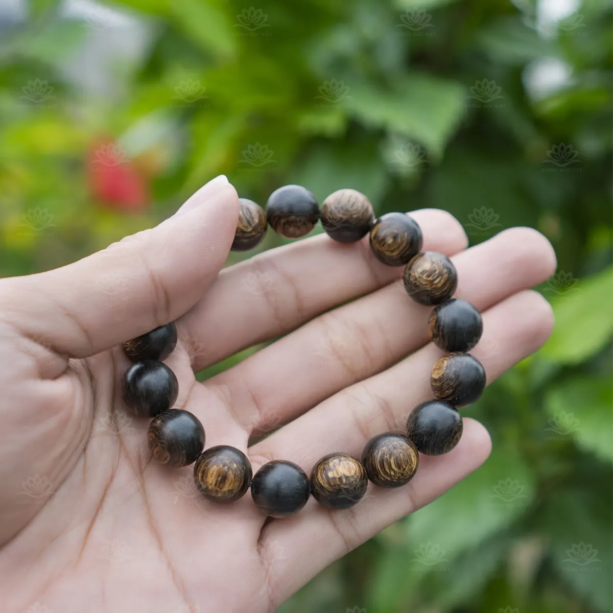 大粒サイズのシンプルな沈香ブレスレット - ベトナム木工工場株式会社