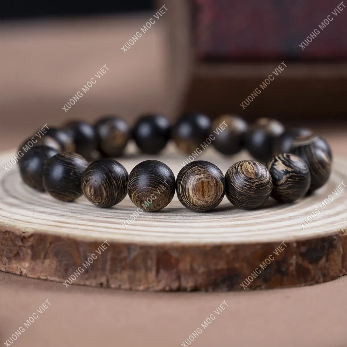 大粒サイズのシンプルな沈香ブレスレット - ベトナム木工工場株式会社