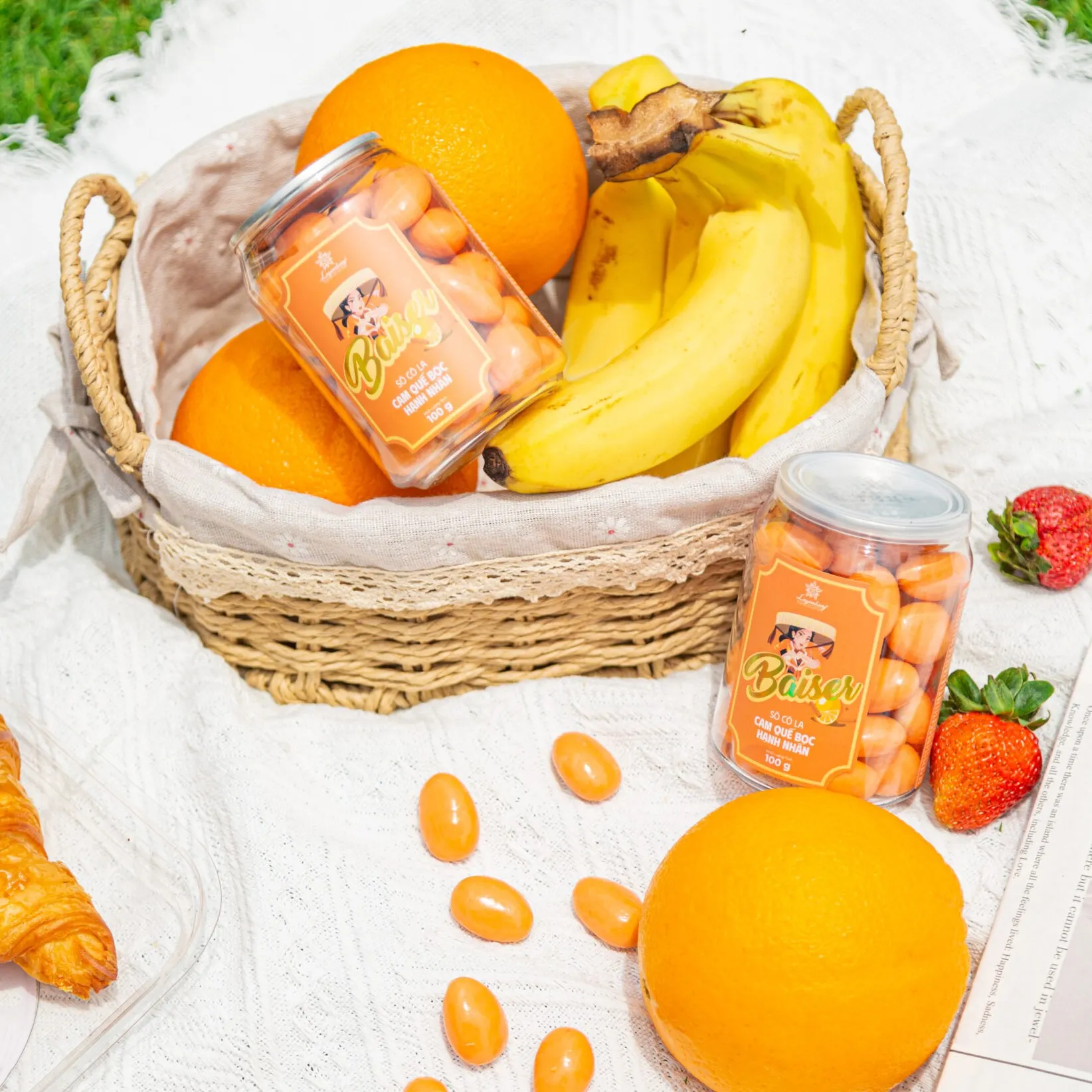 Baiser 酸奶 - 薄脆夹心糖衣无糖坚果