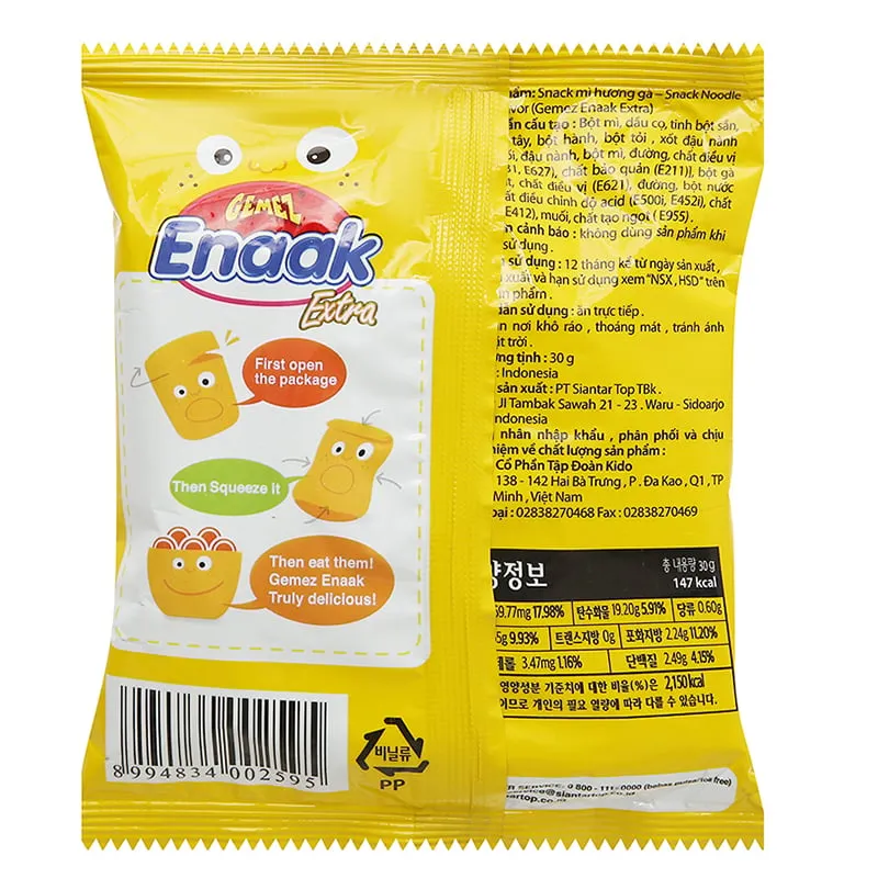 Snack mì trẻ em Enaak Indonesia vị gà truyền thống