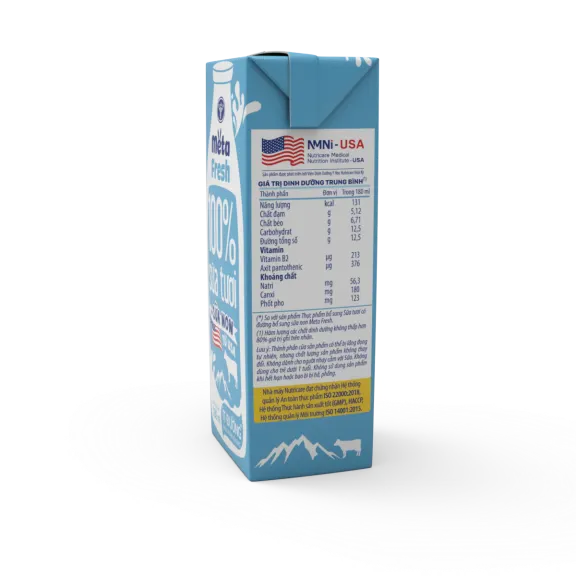 Sữa tươi ít đường bổ sung sữa non Meta Fresh
