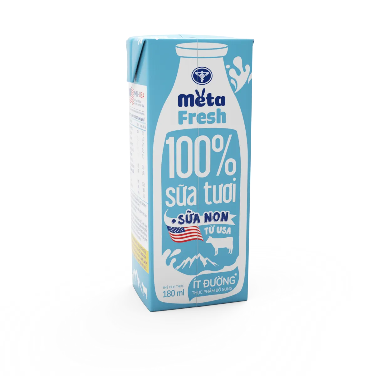 Sữa tươi ít đường bổ sung sữa non Meta Fresh