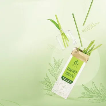 ECOS vegetable straws, pandan green color