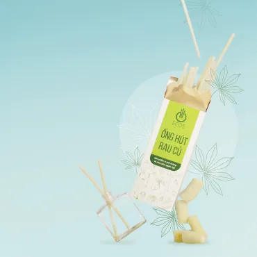 Ống hút rau củ ECOS màu trắng tự nhiên