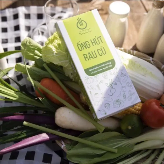 Ống hút rau củ ECOS màu trắng tự nhiên